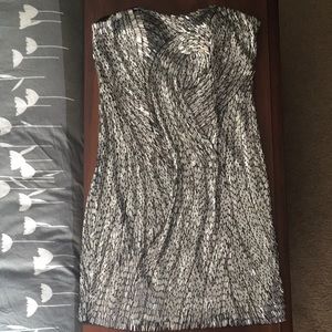 Silver Metallic Cocktail Dress